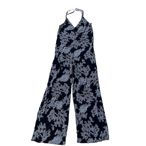 After Party By Nasty Gal Women’s Black Strappy Floral Wide Leg Jumpsuit Size XS - Picture 16 of 16